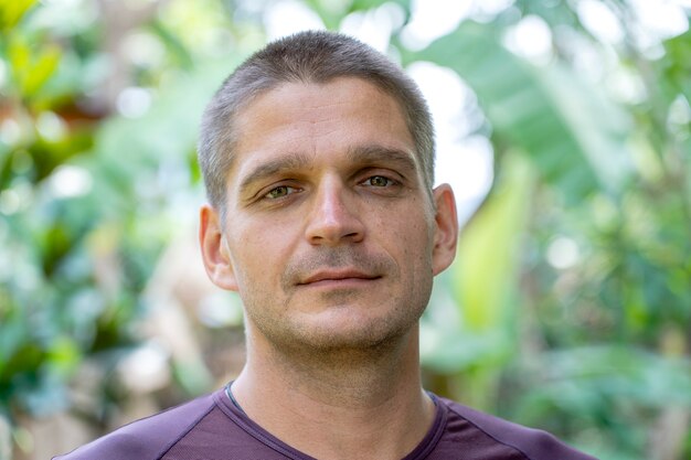 Photo of mature handsome man with gray hair